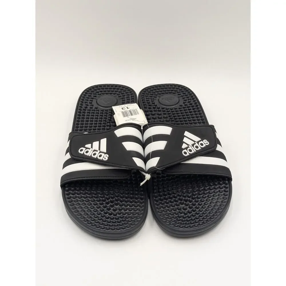 Adidas Adissage Slides Men’s Size 13 Black White Massage Recovery Sandals